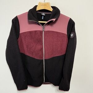 Kuhl Prism Fleece Jacket Magenta Color Block Burgundy Full Zip Women's Size XL